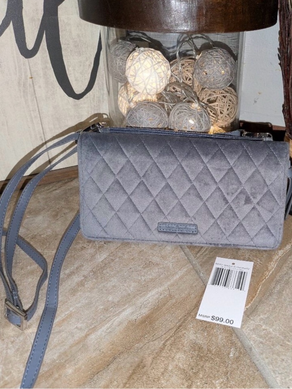 Vera Bradley Quilted Crossbody Bag in Gray